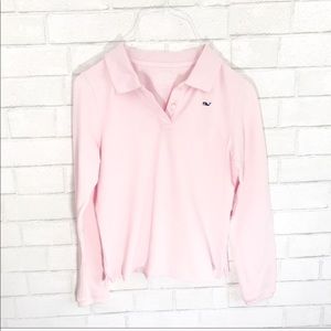 Vineyard Vines girls long sleeve large pink polo